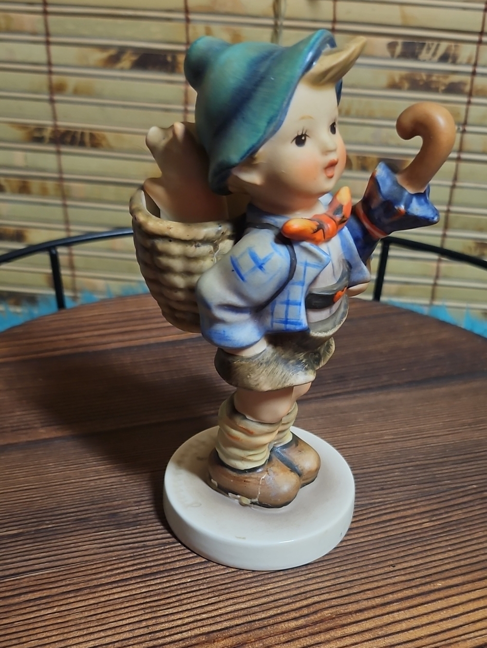 Hummel Boy Figurine in Blue-Green Hat and Orange Scarf